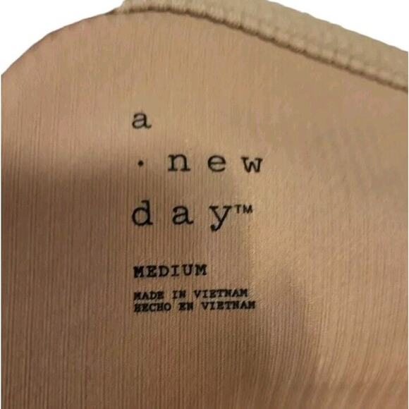 A New Day nude bodysuit with long sleeves, square neckline, size medium - Picture 4 of 5